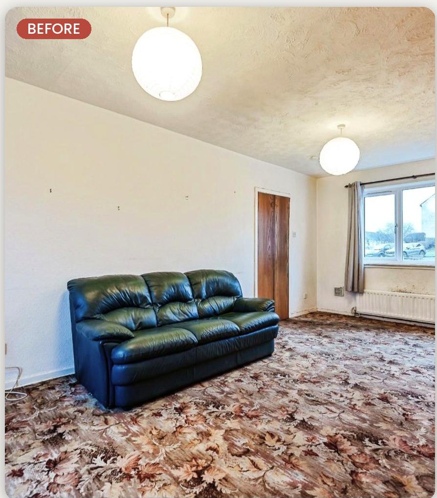 Living room, East Kilbride — before refurbishment