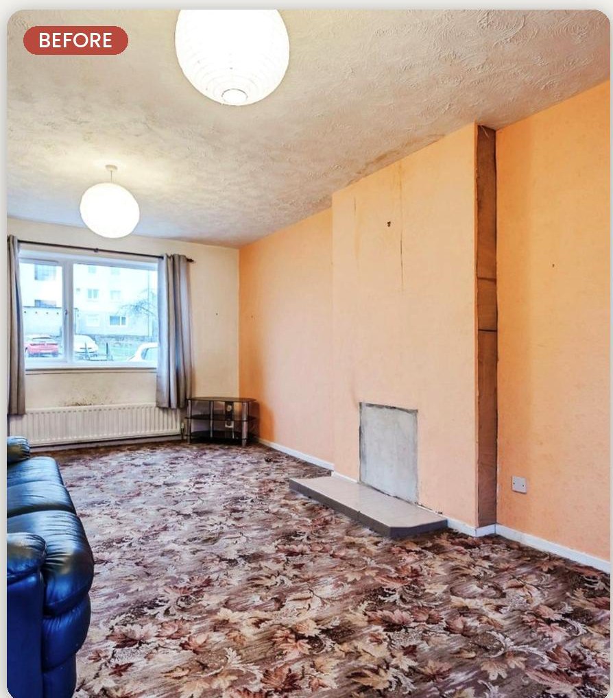 Living and dining — before refurbishment