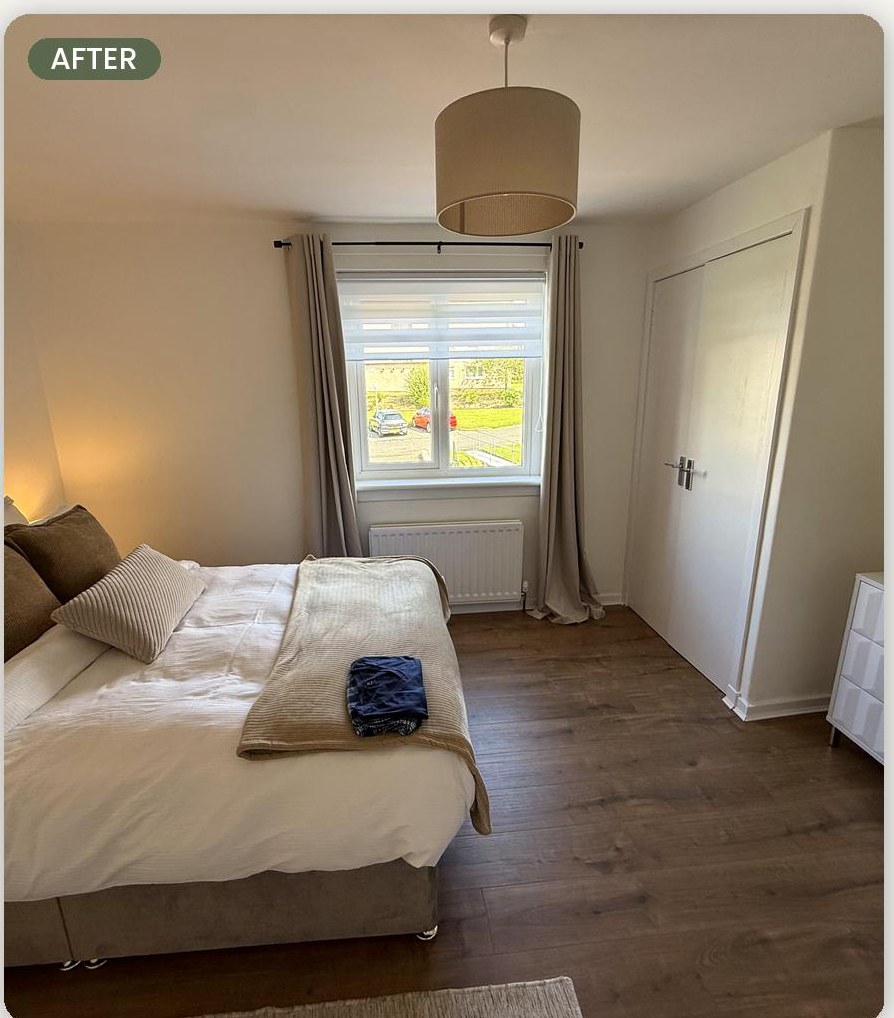 Bedroom, East Kilbride — after refurbishment by Gracie Maintenance
