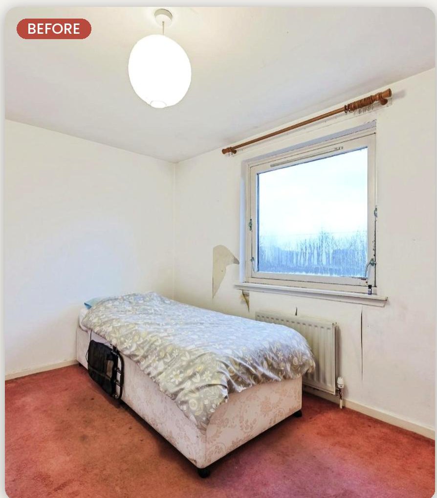 Bedroom, East Kilbride — before refurbishment