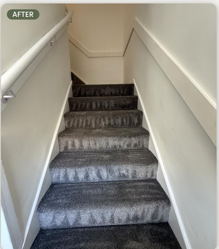 Stairs and landing — after refurbishment by Gracie Maintenance
